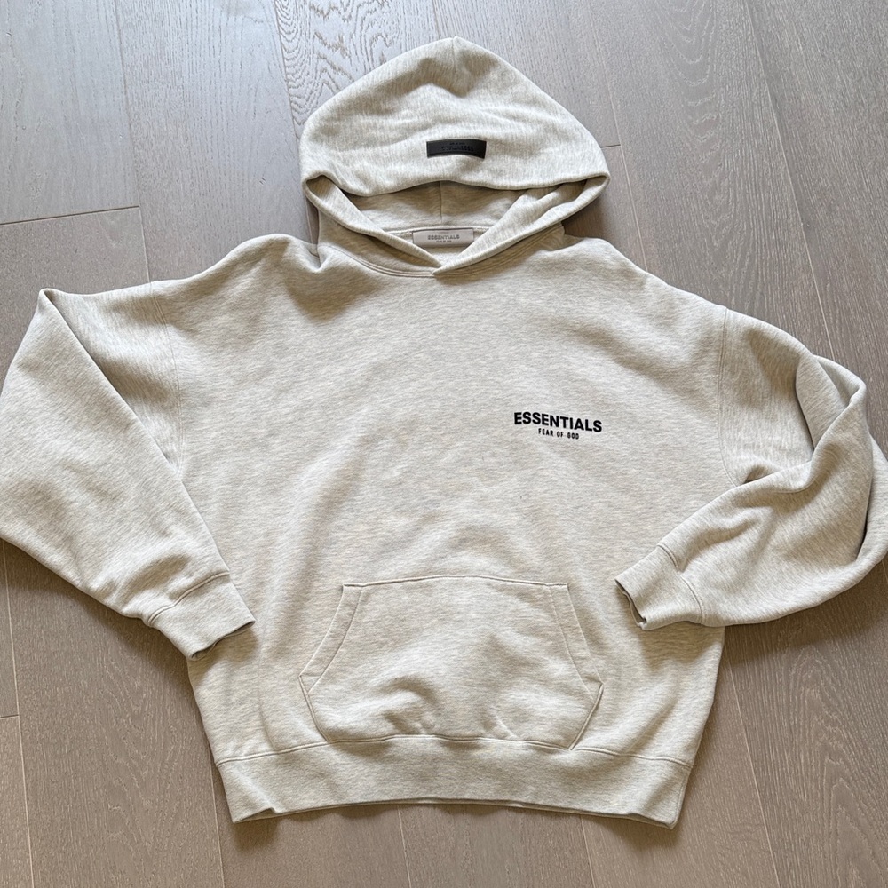 Essentials Men’s Heather Light Gray Pullover Hoodie